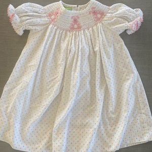 Classic Whimsy Smocked Bunny Easter Dress